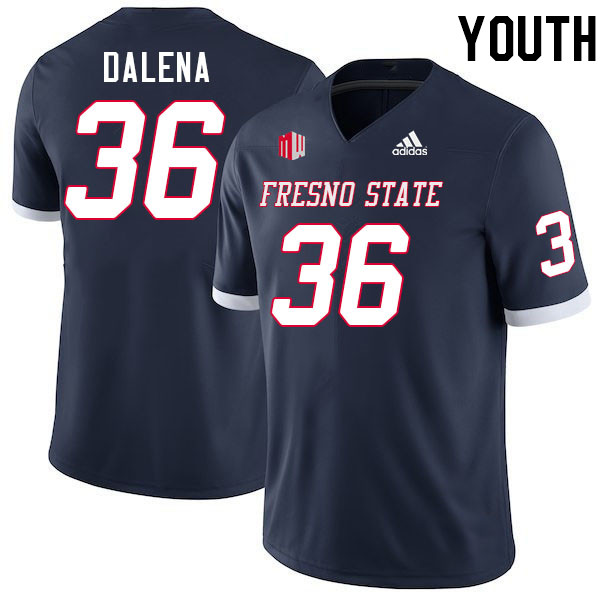 Youth #36 Joe Dalena Fresno State Bulldogs College Football Jerseys Stitched-Navy